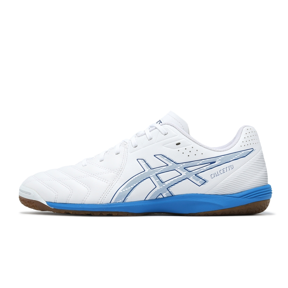 Asics  Calcetto WD 9 2E 男 寬楦 白藍 皮革 室內 足球鞋 1113A037-101【S.E運動