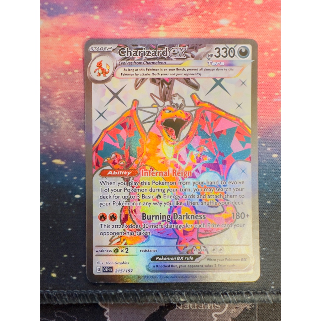 《特特卡鋪》charizard ex 寶可夢卡牌 美版 215/199PTCG 黑炎支配者  噴火龍ex sr  SV3