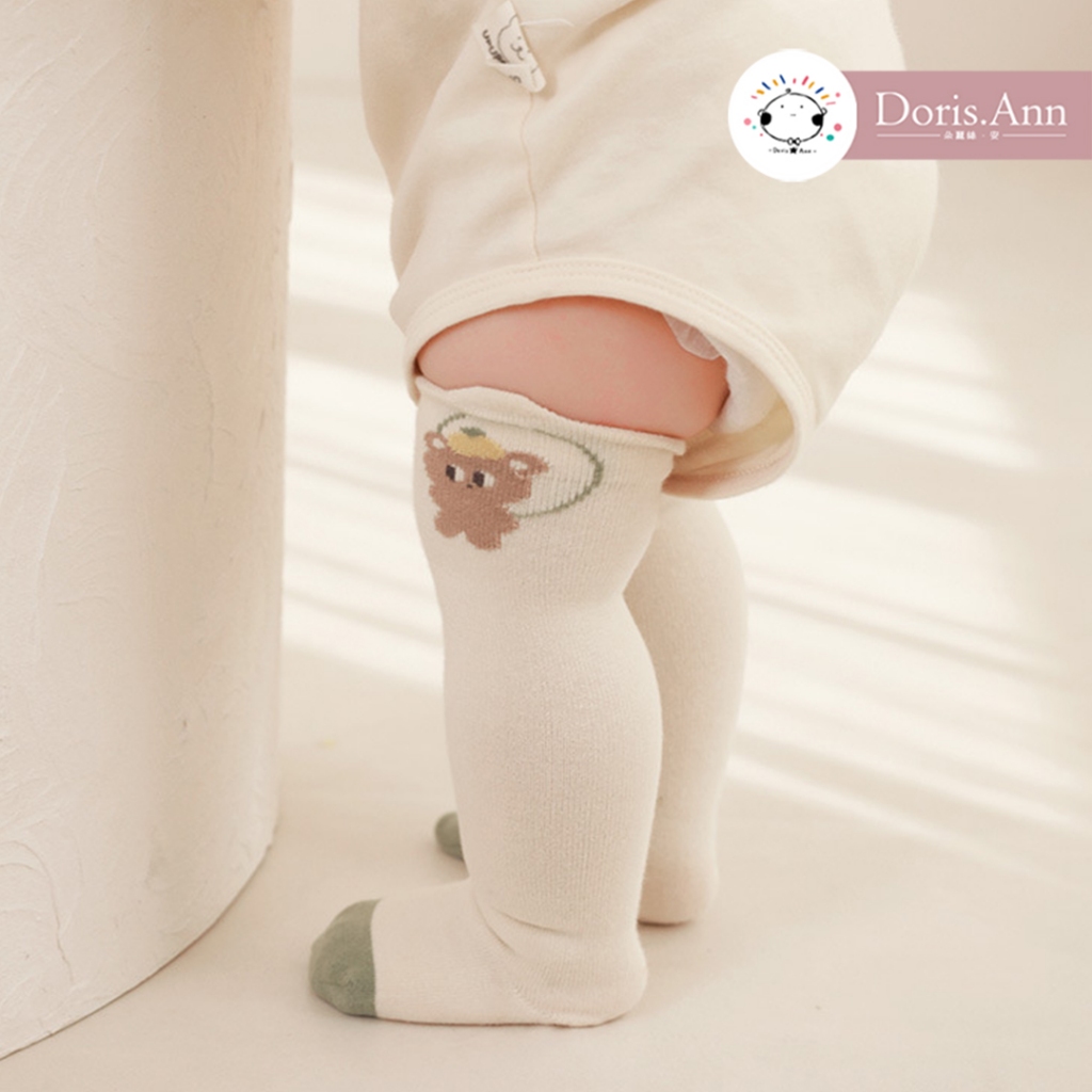 【Doris.Ann】拼色小圖過膝襪三雙組 寶寶襪子 嬰兒襪子 兒童襪子 童襪 (現貨童裝)