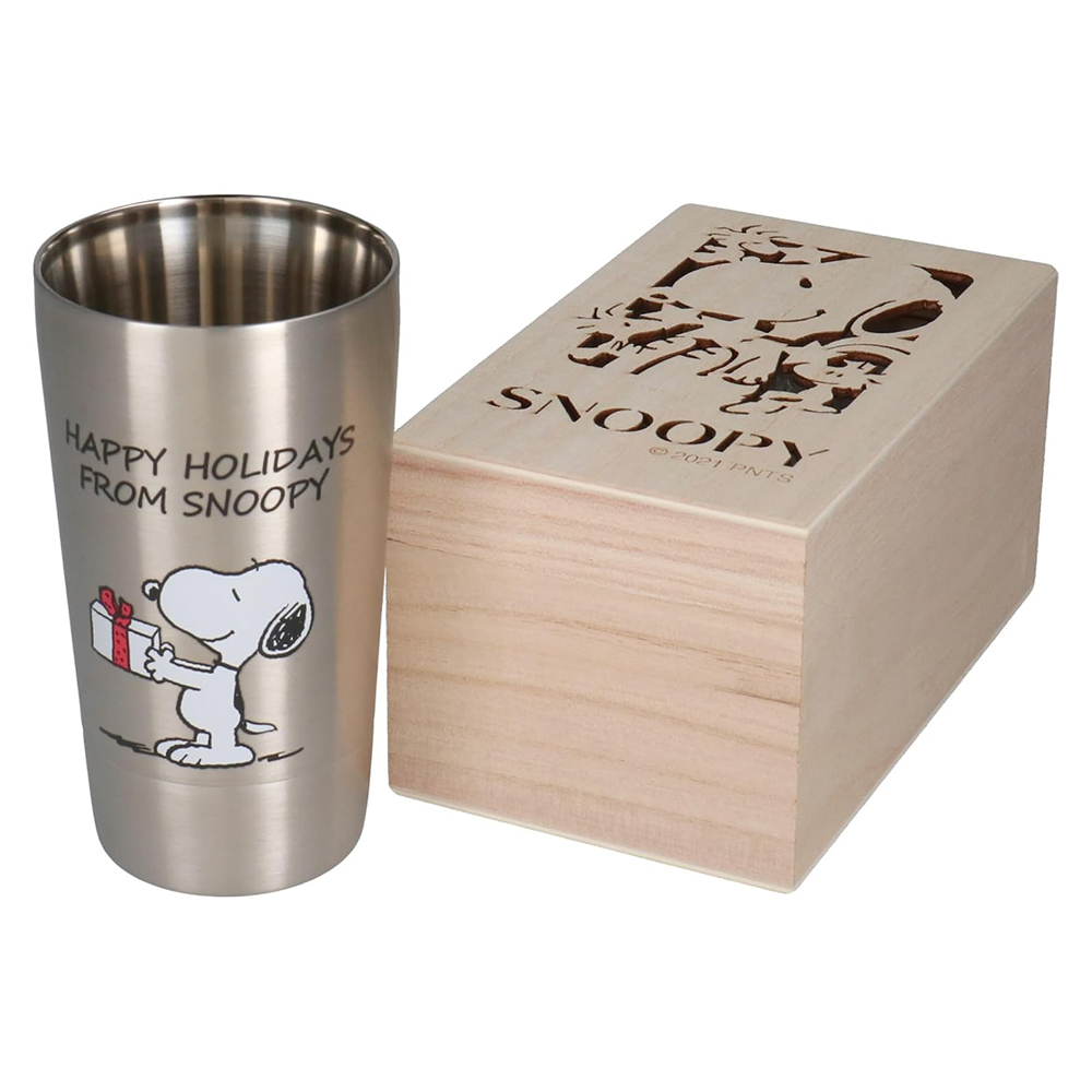 日本山加 YAMAKA 日本製 Snoopy 史努比 不鏽鋼隨行杯 (附木箱) 350ml 禮物