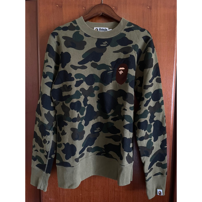 A BATHING APE(BAPE）迷彩圓領鋪棉大學T（二手商品）