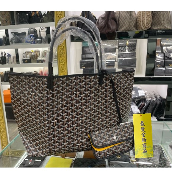 歐洲全新代購 GOYARD 戈雅 Saint louis GM 黑色大款購物袋 肩背包 RZ4302 單肩包