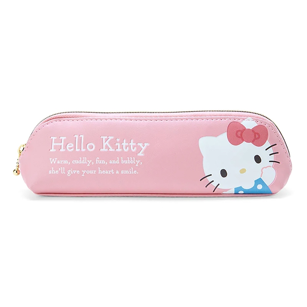 Sanrio 三麗鷗 新生活系列 輕量皮質拉鍊筆袋 Hello Kitty 學校 003794