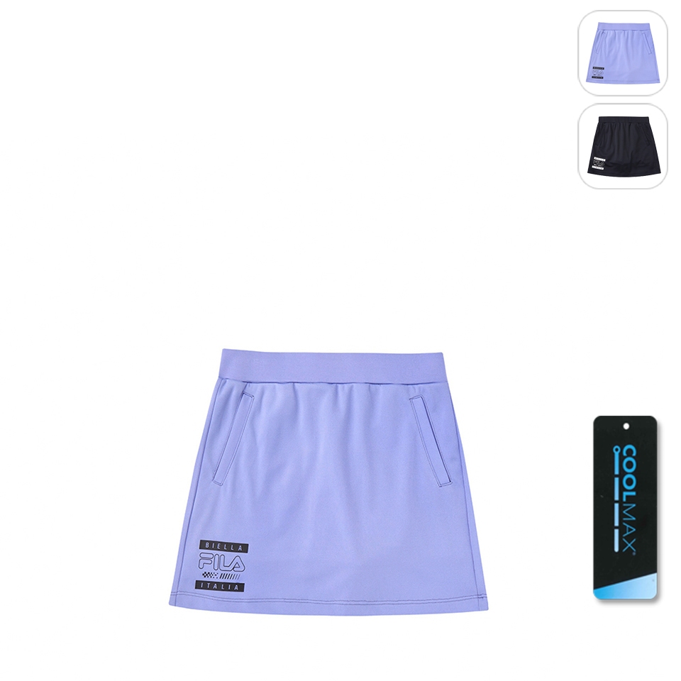 【FILA】KIDS 女童款 吸濕排汗 運動針織短裙-紫色 5SKX-4437-PL