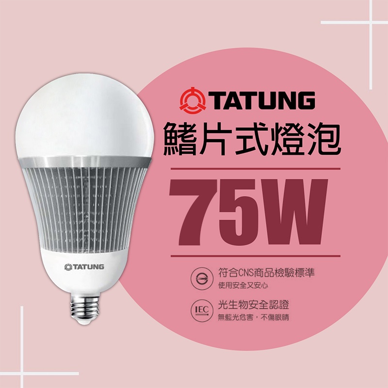 【大同】LED 75W 商用型球泡燈 高流明 節能燈泡 一年保固 鰭片式燈泡 E27頭