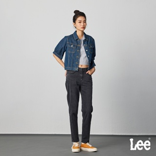 Lee 413 涼感 彈性高腰標準小直筒牛仔褲 女 灰色洗水 LB417040800