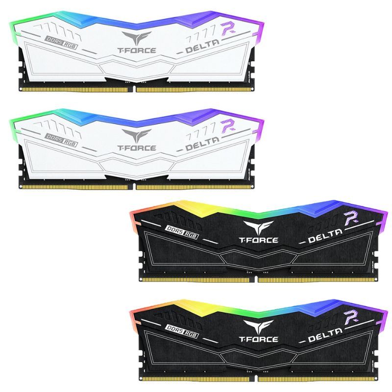 十銓 T-FORCE 炫光 DELTA DDR5 6000 雙通道32GB(16GB*2)/白色/黑色/CL30
