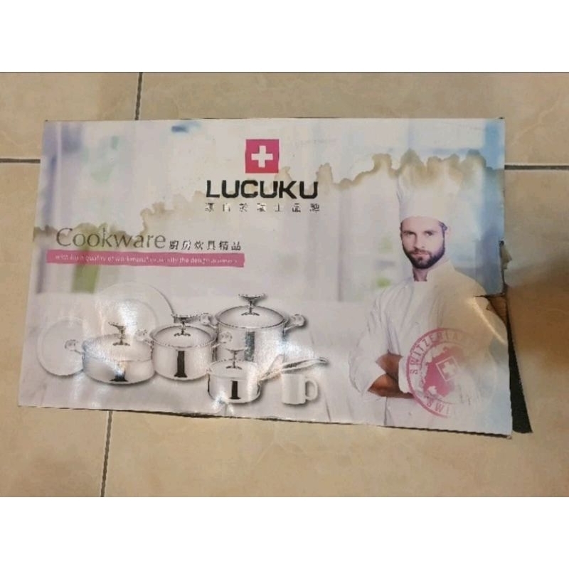 瑞士時尚品牌廚具Lucuku不鏽鋼平底鍋 25cm+牛頭牌 新小牛平鍋 不銹鋼單柄平鍋28cm(含蓋)