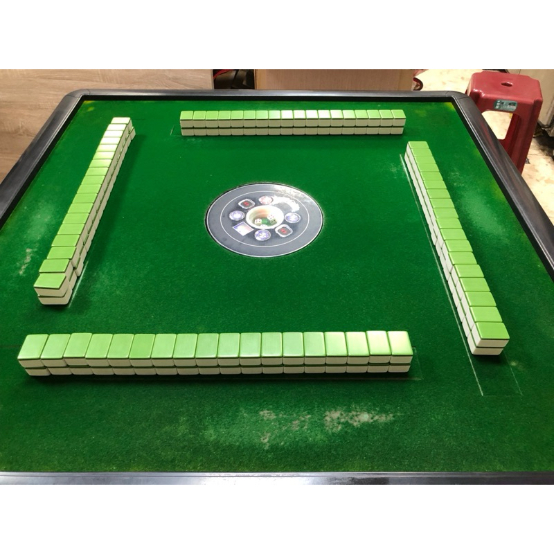 雀王 電動折疊麻將桌含兩副麻將及牌尺 二手 需自取