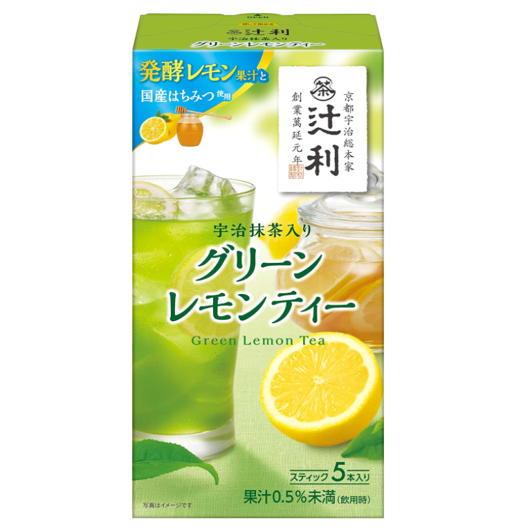 【現貨】日本進口 夏季限定 辻利 宇治抹茶 檸檬綠茶 5入 粉末 冷水可泡