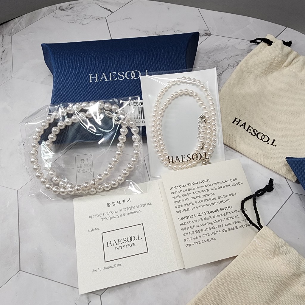 預購⚡ HAESOO.L 珍珠項鍊 附保證書 韓書珍 郭美香 項鍊 Silver Pearl Necklace 海秀兒