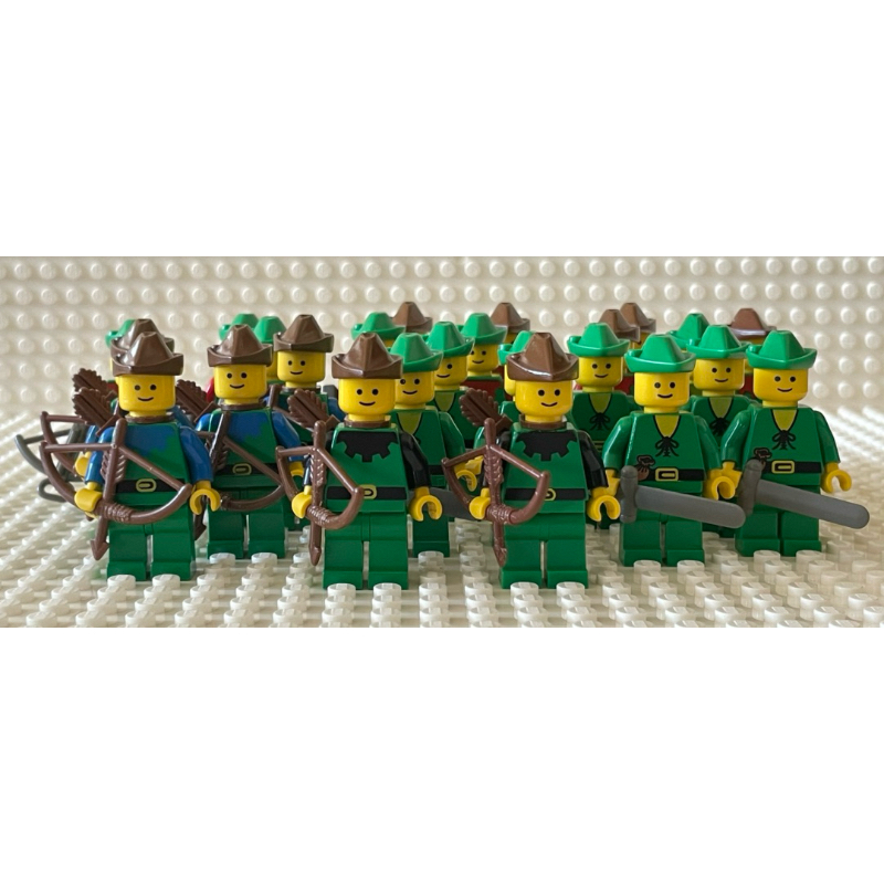 LEGO樂高 二手 絕版 城堡系列 6077 6979 6087鹿族 森林軍 羅賓漢 盾牌 領巾 綠扁帽  人偶