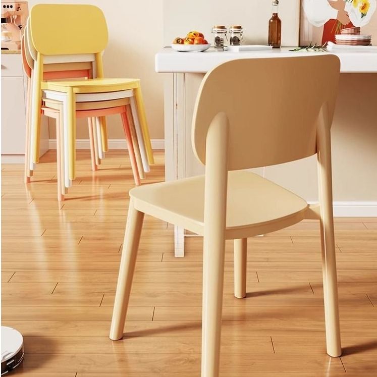 北歐餐椅傢用塑料現代塑料吃飯椅子可堆疊簡約餐廳馬卡龍洽談書桌靠背椅網紅化妝椅子