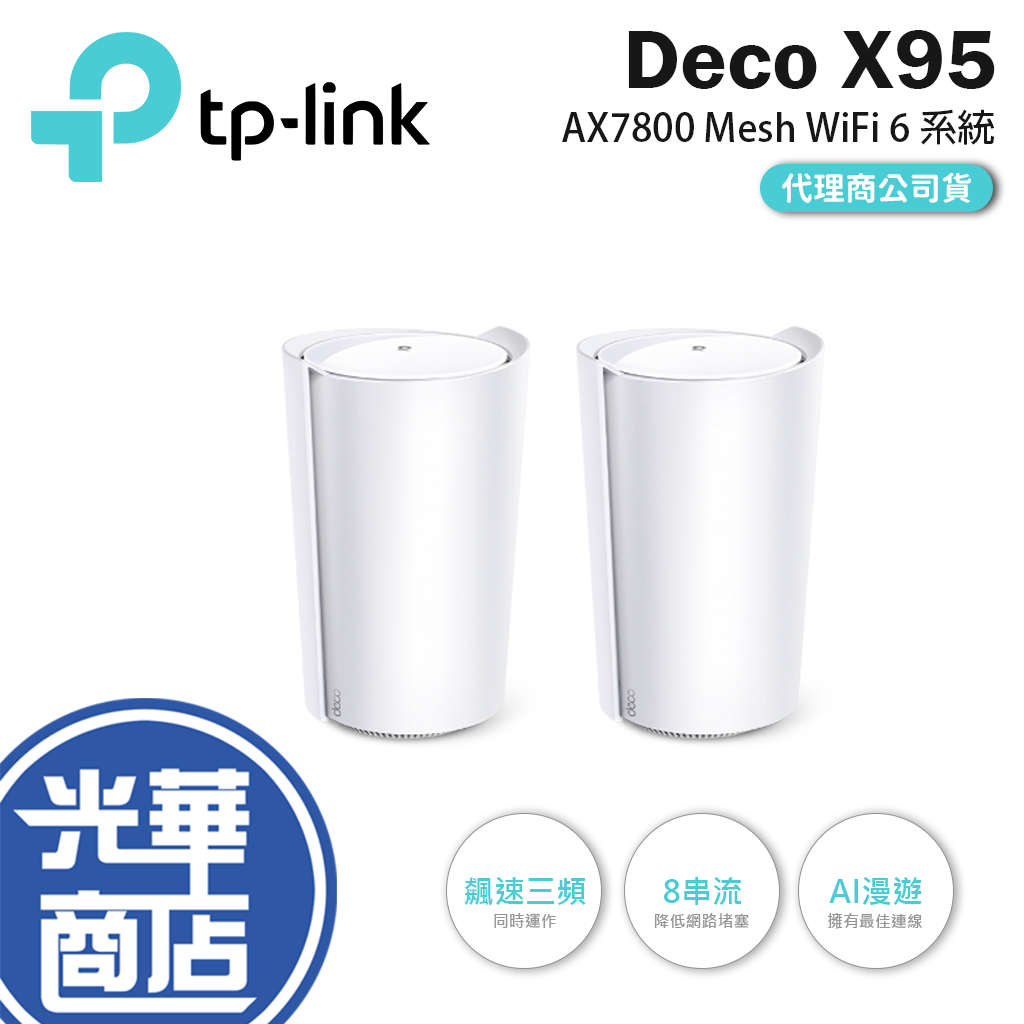 【免運直出】TP-Link Deco X90 X95 AX6600 WiFi 6 Mesh 路由器 分享器 AI 智慧型