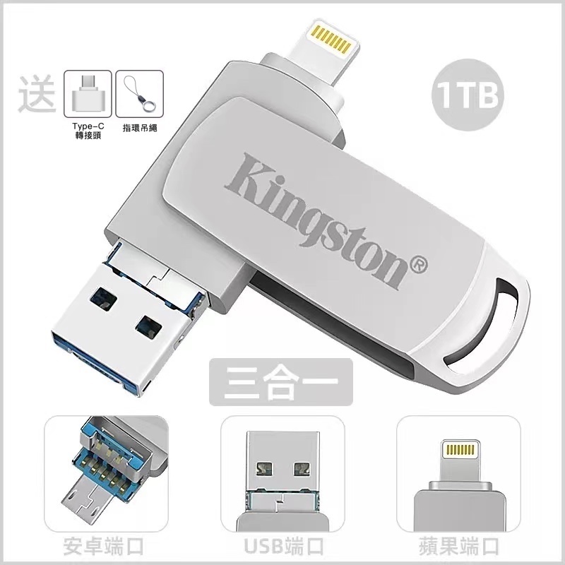 【台灣現貨】iPhone 蘋果+USB多功能隨身碟 大容量 1TB 2TB 蘋果電腦手機通用