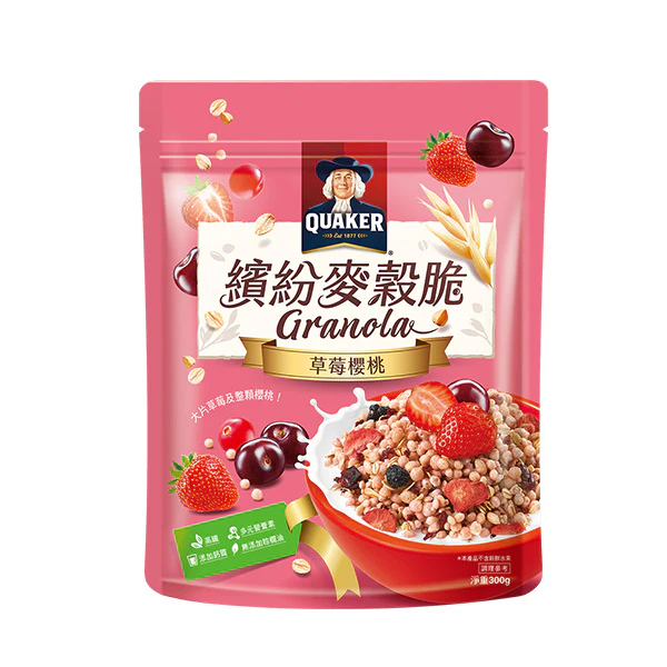【桂格】繽紛麥穀脆水果早餐麥片-草莓櫻桃/黃金堅果/可可香蕉 早安健康嚴選