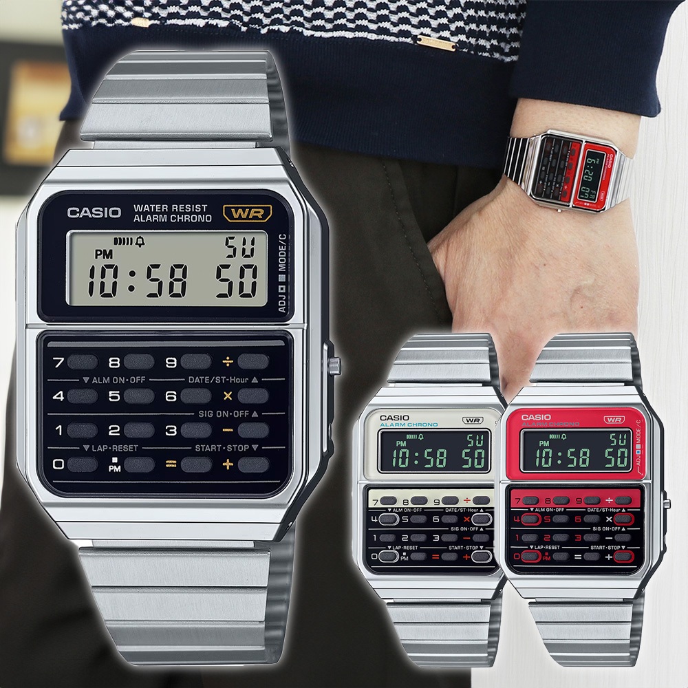 【WANgT】CASIO 卡西歐 CA-500WE 復古70年代 經典 八位數計算機 懷舊 數位錶 手錶 34mm