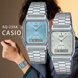 【WANgT】CASIO 卡西歐 AQ-230A 中性古典 兩地時間 自動日曆 數位窗 時尚色彩 石英錶 手錶 29mm
