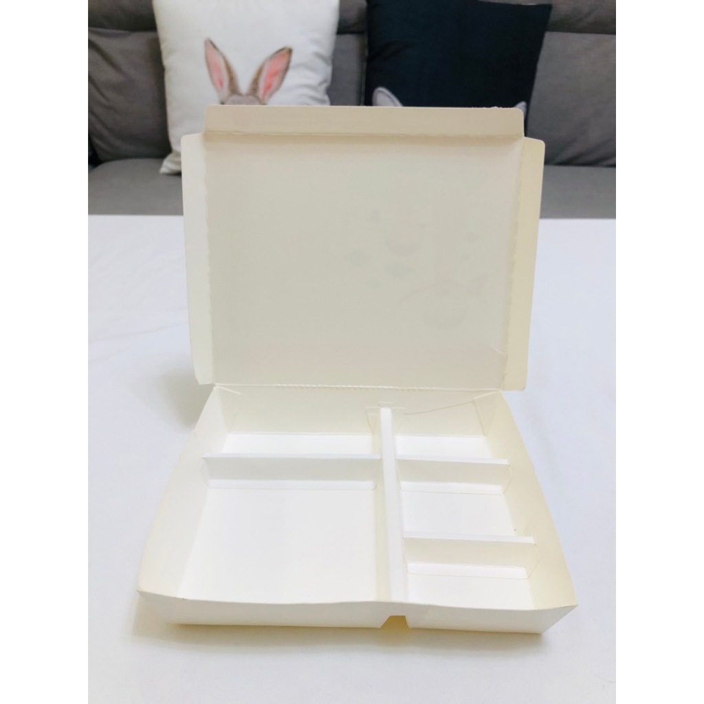 [台灣製造] [箱售] 501便當盒 左右五格 便當餐盒 紙餐盒 便當店 自助餐 免洗餐具 一次性餐具