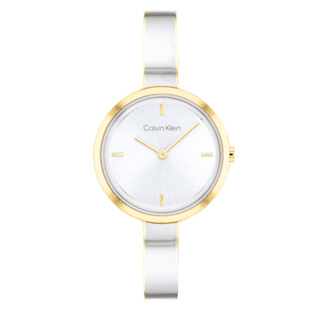 Calvin Klein原廠公司貨 | 典雅氣質手環式腕錶 銀色X淡金 CK25200189