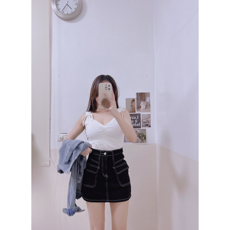 𝕆𝕠𝕙！𝕃𝕒𝕃𝕒🏷️春夏·新品🧚🏻‍♀️韓版·車線造型·高腰牛仔褲裙