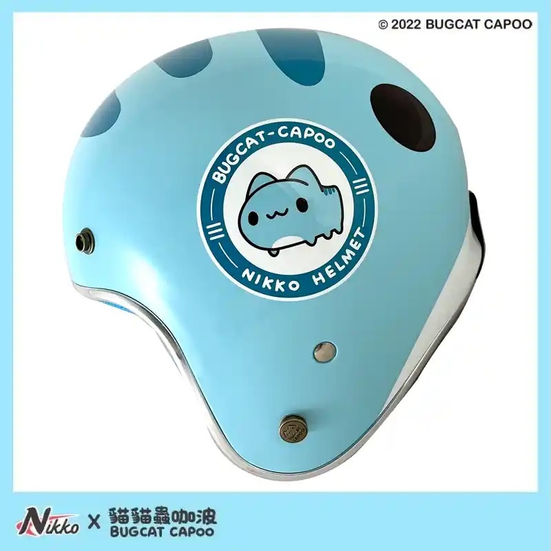 NIKKO N401 ⭐大臉咖波經典復刻款 亮面藍⭐｜ 3/4罩安全帽｜復古 騎士帽