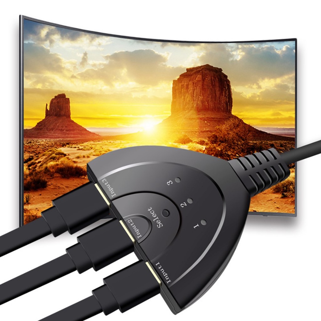免供電 訊號共用螢幕 3進1出 轉換器 三合一 3合1 分配器 HDTV 三進一出 HDTV 4K切換器 HDMI