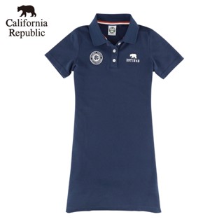 CALIFORNIA｜EST 1846繡花熊LOGO圓標POLO洋裝(女)