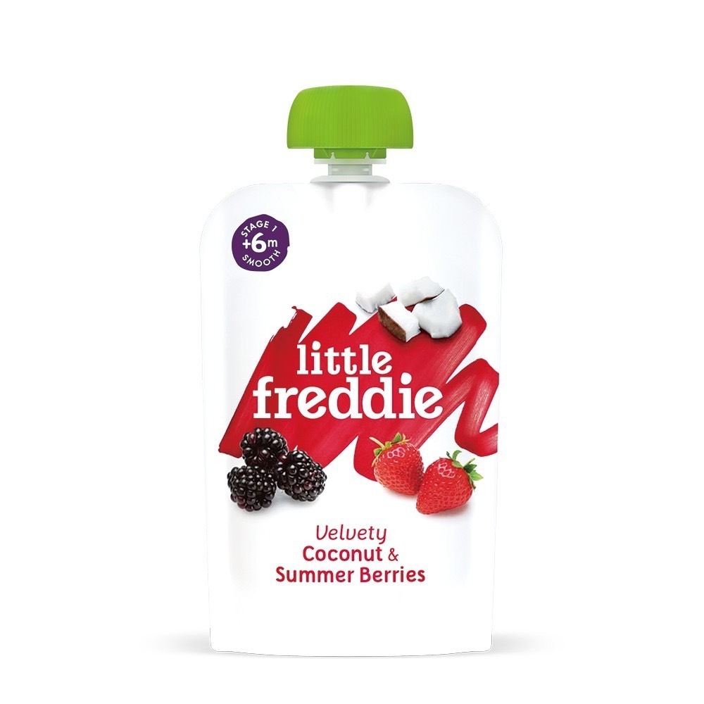 【英國 Little Freddie】6m+ 寶寶果昔 - 蘋果香蕉草莓椰奶 100g 寶寶果泥 / 副食品