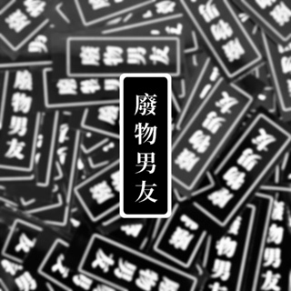 現貨 實拍 | 廢物男友覆膜貼紙 | 筆電貼紙 行李箱貼紙 語錄貼紙