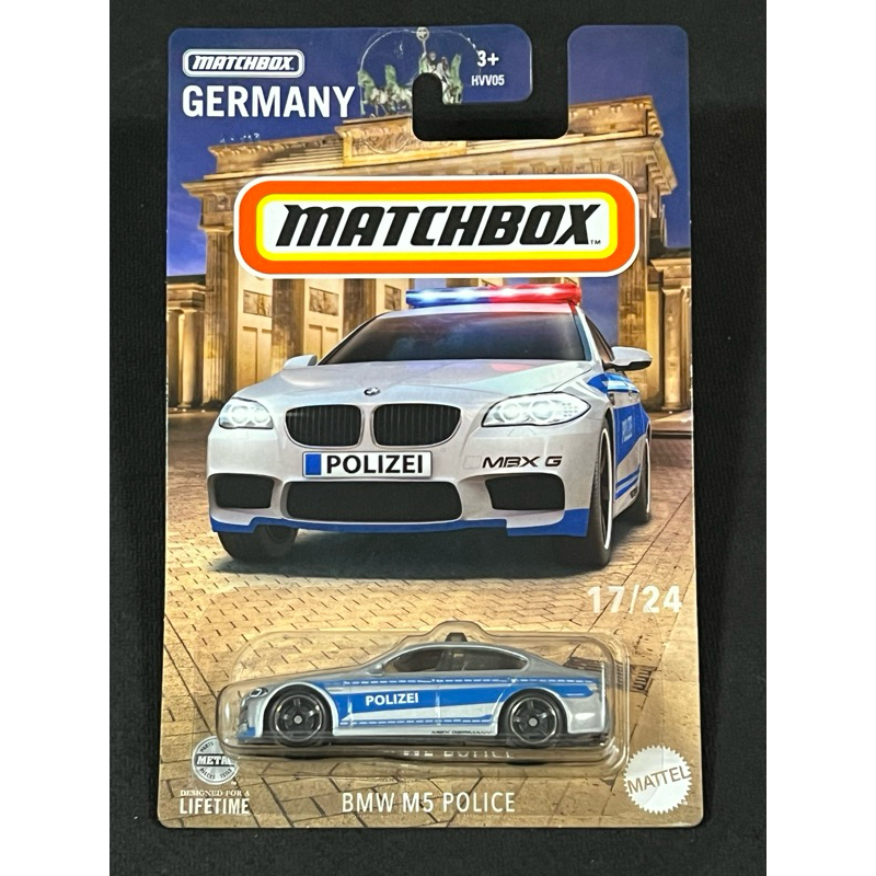 火柴盒 matchbox 小汽車 歐洲汽車系列  寶馬 bmw m5 警察 police 普卡