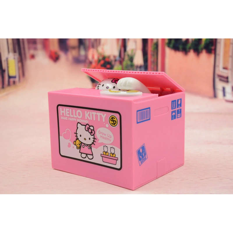 日式kitty 存錢筒 存錢罐 自動存錢 帶聲音🎵偷吃錢 存錢玩具