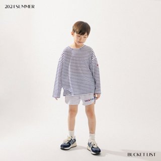 miss mini 韓國童裝 BUCKET LIST 24夏季 條紋 長上衣 男童 女童