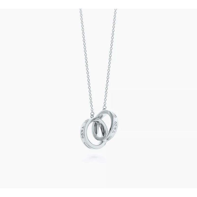 Tiffany純銀正品項鍊 1837鎖環圓圈墜鍊 雙環 純銀 正品