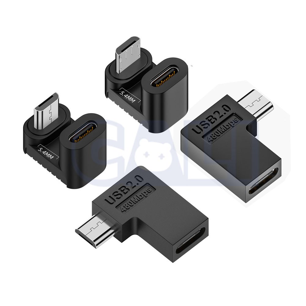 Type-C 母 轉 Micro USB 公 OTG 轉接頭 安卓手機 U型 側彎