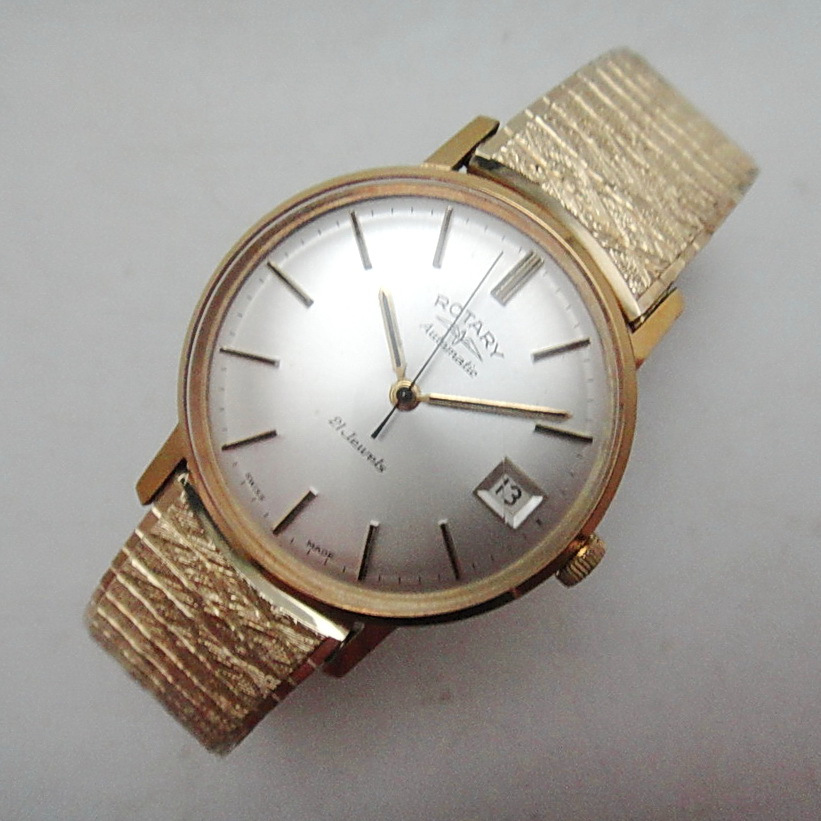 【拾年之路】 70年代瑞士製Rotary 21石包金自動錶(日期顯示)(免運)