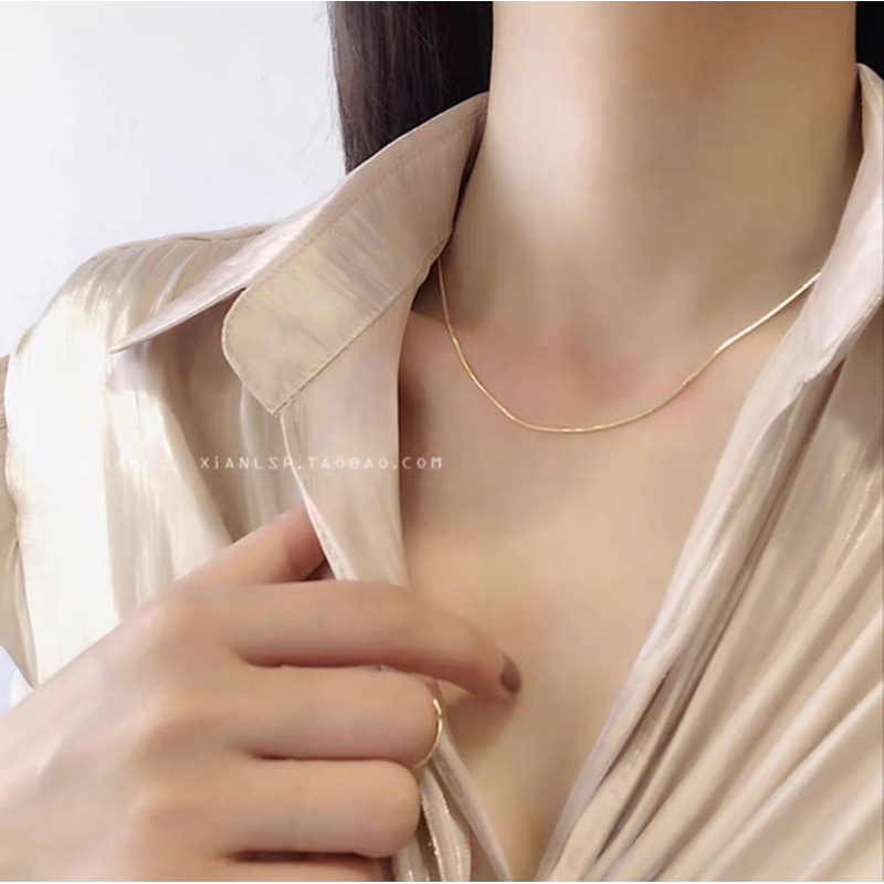 ✨mendy 💕台灣現貨 當日寄出💕氣質簡約細蛇骨鏈 冷淡風鎖骨鏈