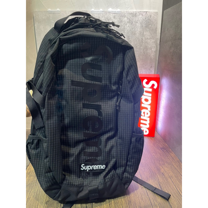 Supreme 24SS Backpack 3M反光 格紋 後背包 23L 黑