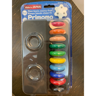 日本製Primomo 安全無毒蠟筆 10色 附橡皮擦