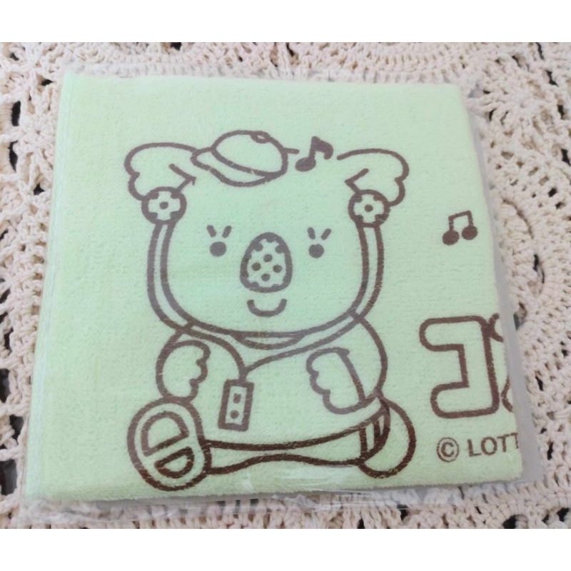 全新 現貨☺️LOTTE 樂天小熊♥️台灣製造 100%純棉 運動方巾 毛巾 無尾熊餅乾 小熊餅乾