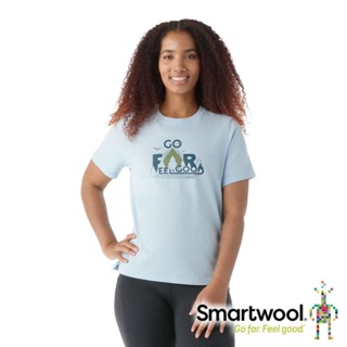 【Smartwool】女塗鴉圓領短袖T恤/Go Far Feel Good 『天空霧藍』SW002390