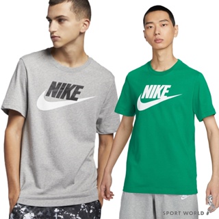 Nike 短袖上衣 男裝 純棉 基本款 灰/綠【運動世界】AR5005-063/AR5005-365