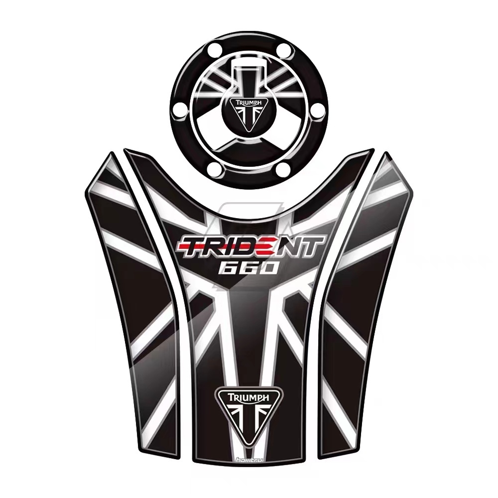 Trident660黑色車貼 適用於 Triumph 660改裝黑色油箱防滑貼紙 Trident660 小擋車