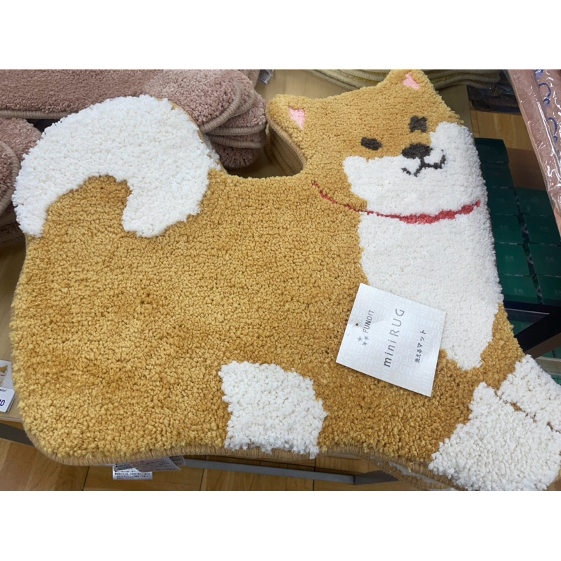 日本境內款～日本miniRUG 動物造型地墊 地毯 玄關 浴室 腳踏墊 柴犬貓咪