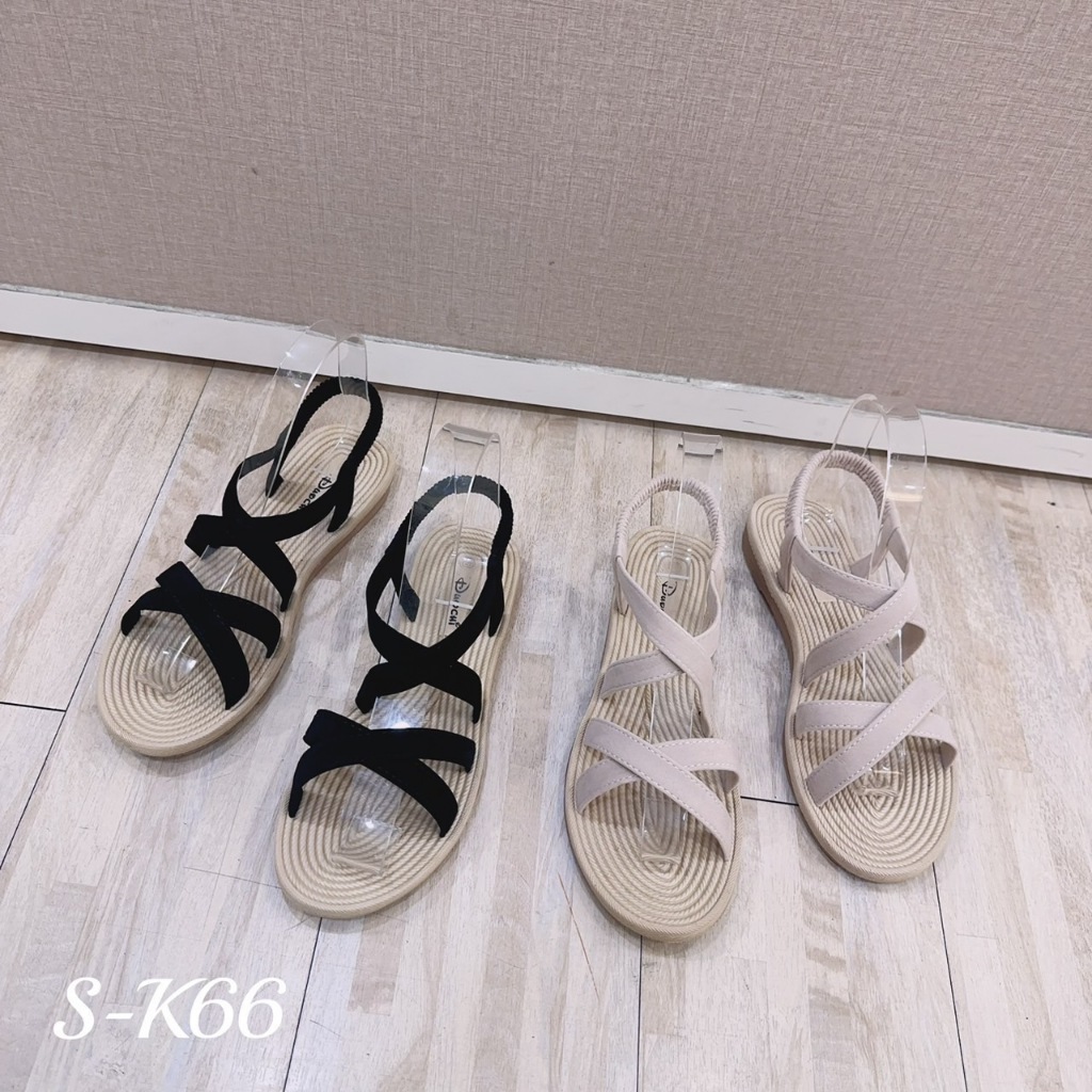 (S-K66) 編織底交叉羅馬鞋
