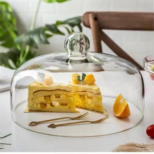 透明玻璃蓋 蛋糕點心保鮮玻璃罩 無鉛食品級玻璃罩 玻璃蓋子 可微波