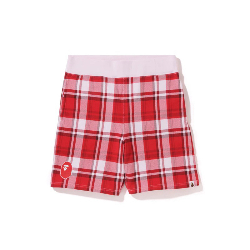 【𝗜𝗡𝗦𝗜𝗚𝗛𝗧_𝟵𝟰】Bape 紅色格紋 棉短褲 短褲