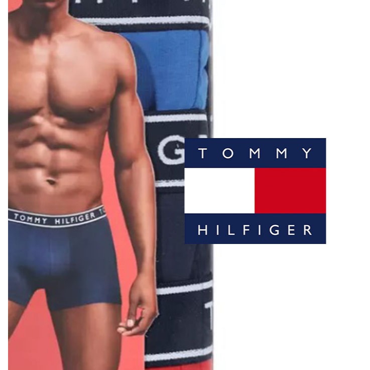 Tommy Hilfiger 男平口四角內褲三入組 藍 / 深藍 / 紅色組