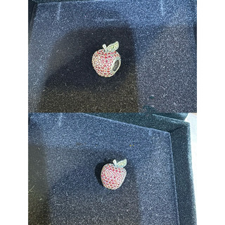 PANDORA潘朵拉鋯石滿鑽紅蘋果吊飾/愛心 鑽 墜飾 吊飾(可當項鍊墜飾）