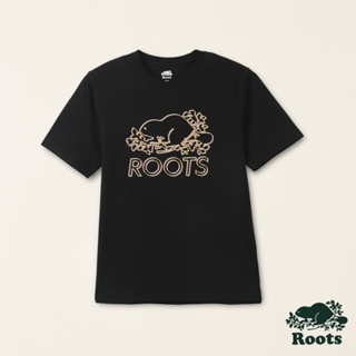 【Roots】男裝- 宇宙探索系列 框線海狸有機棉短袖T恤